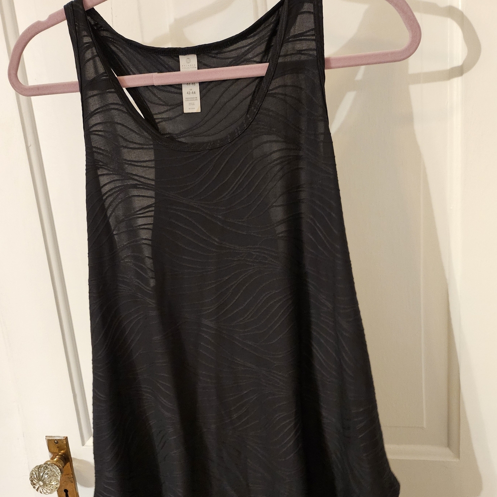 Balance Collection Black Patterned Tank Top